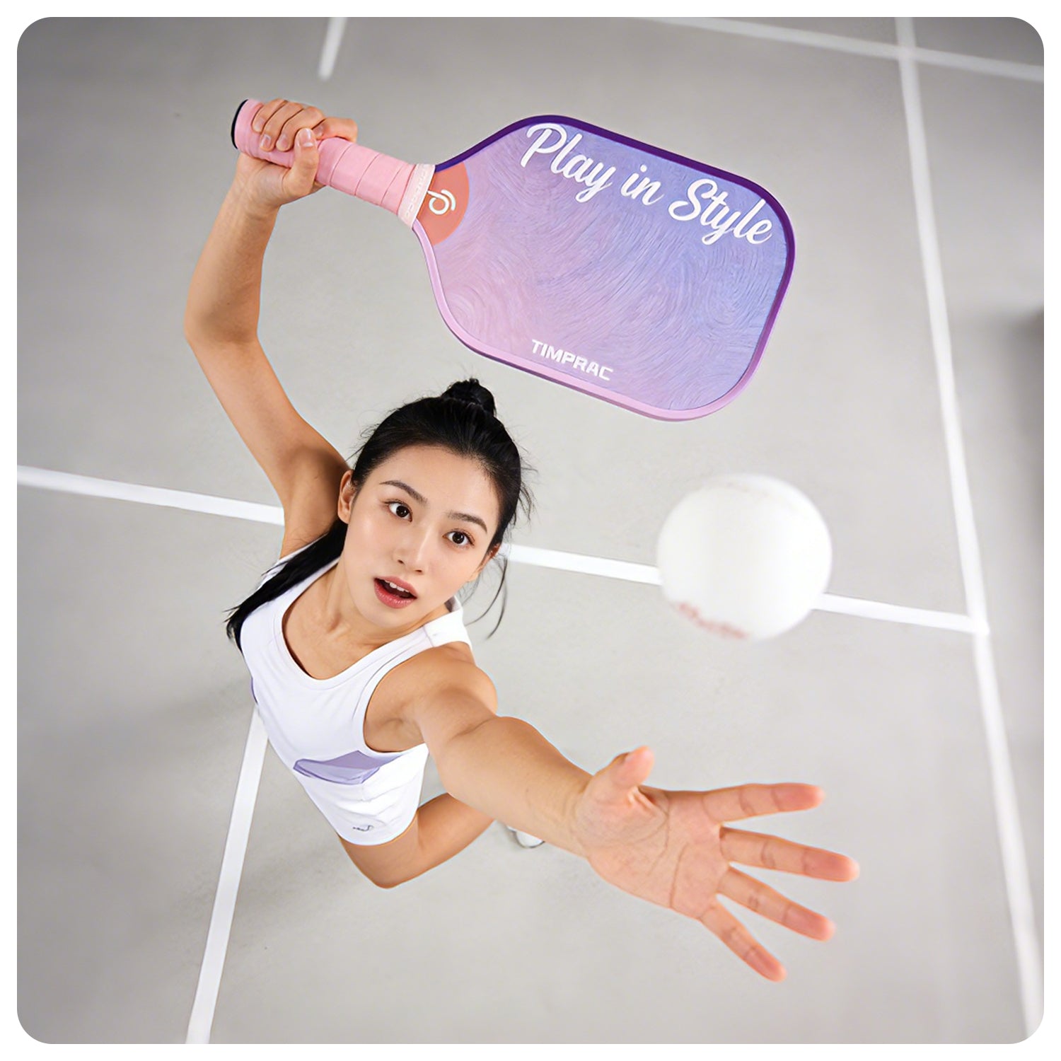 T-NEO Misty Pink Fashion Style PickleballPaddle,Thermoformed Carbon Fiber Pickleball Racketz