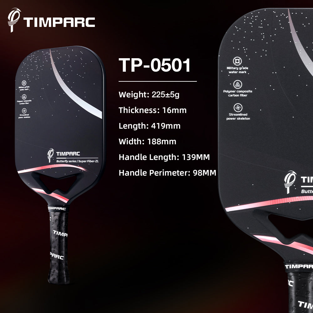 Pratincole Series Pickleball Paddle | Hollow Design 16MM T700 Carbon Fiber Pickleball Racket