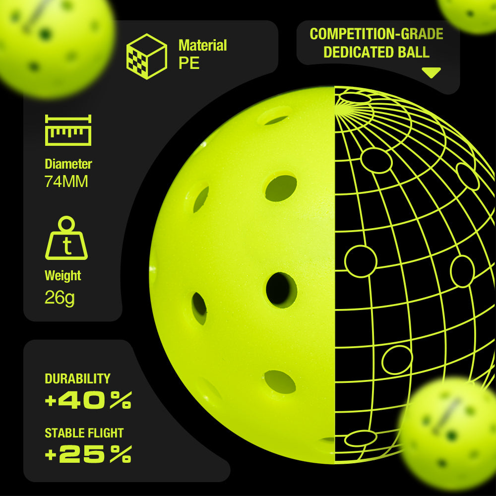 Competitive Pickleball Ball | 40 - Hole , Competition-Specific Standard Pickleball Ball