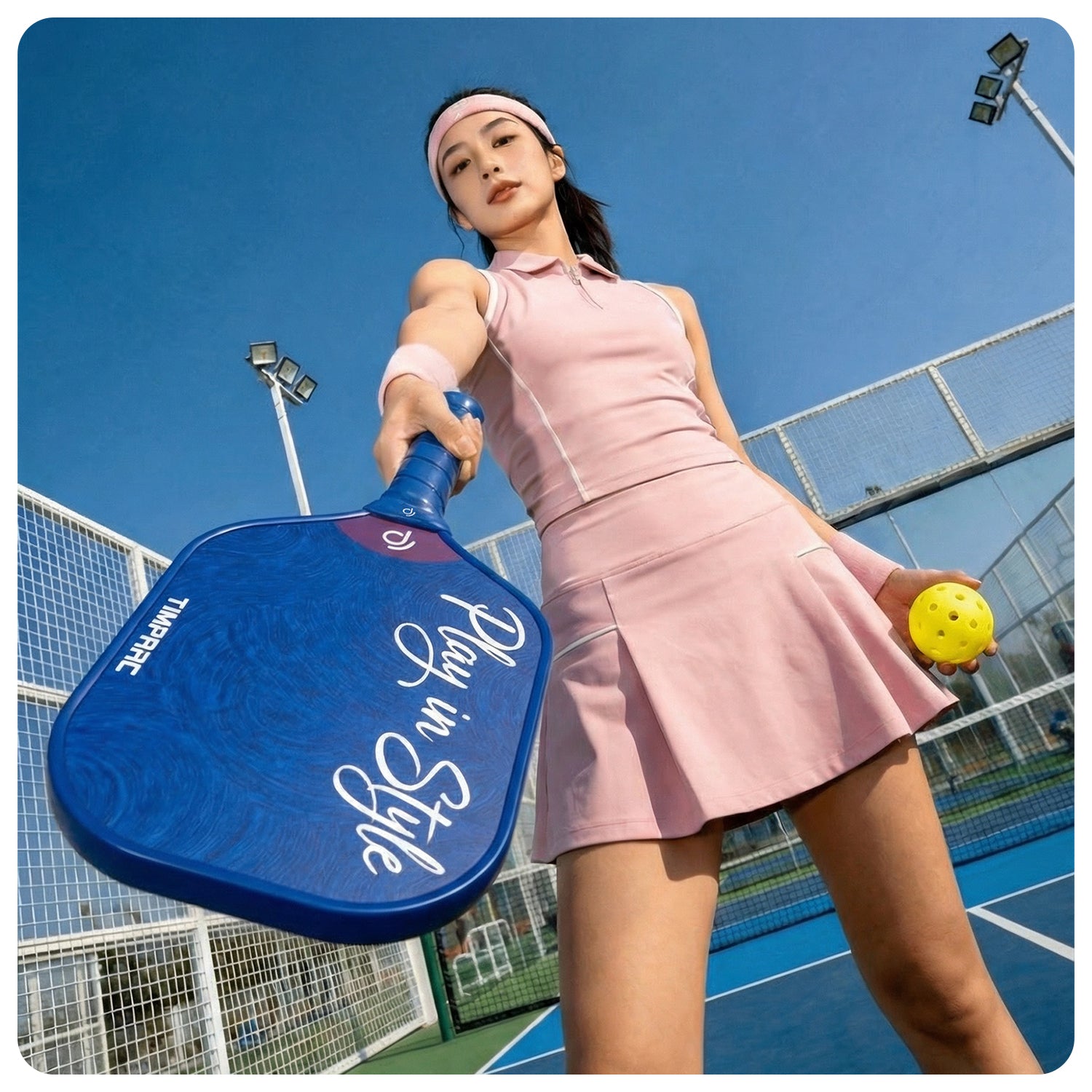 T-NEO Misty Blue 16MM Carbon Fiber T700 Pickleball PaddleFashion Style Pickleball Racket
